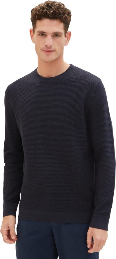 Tom Tailor - Pull - Maat S - Mannen - MARINE - katoen
