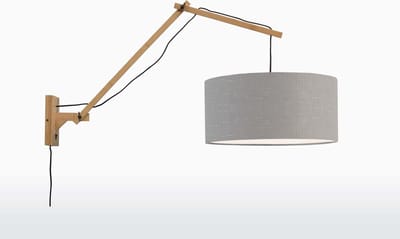 GOOD&MOJO Wandlamp Andes - Bamboe/Lichtgrijs - 95x47x55cm - Binnen Scandinavisch,Bohemian