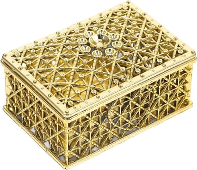 Gouden Sieradenbox voor Trouwen, Bonbons en Snoepjes - Luxe Schatkist voor Cadeaus en Decoratie