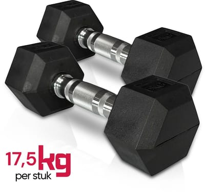 Padisport - Dumbell 17,5 kg - Hex Dumbells 17,5 Kg - Hexagon Dumbells - Fitness Gewicht 17,5 Kg - Hexa Dumbell 17,5 Kg - Dumbbells