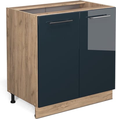 Vicco Fame-Line Keukenonderkast – 80 cm met legplank, zonder werkblad Donkerblauw hoogglans