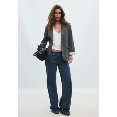 Stradivarius Regular pied-de-poule blazer  Grijs XS