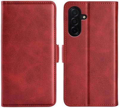 MobyDefend Hoesje - Geschikt voor Samsung Galaxy A27 - Luxe Wallet Book Case (Sluiting Zijkant) - Rood
