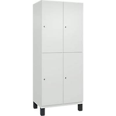 C+P dubbeldekkast Cambio, 2 vakken, 4 legborden, op poten, B 800 x D 525 x H 1980 mm, verkeerswit