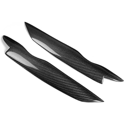 Paire Autocollant Décoration Sourcil de Phare en Fibre de Carbone Garniture black