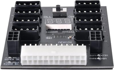 ATX PSU Server Voedingsbord 24Pin naar IDE 8X 4Pin + 2X 6Pin Voeding voor Chia, Ethereum en Bitcoin Mining