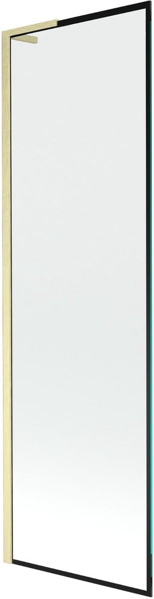 Mexen Next L badwand en scherm 1-deurs 60 x 150 , zwart frame, geborsteld goud - 895-060-000-03-70-55