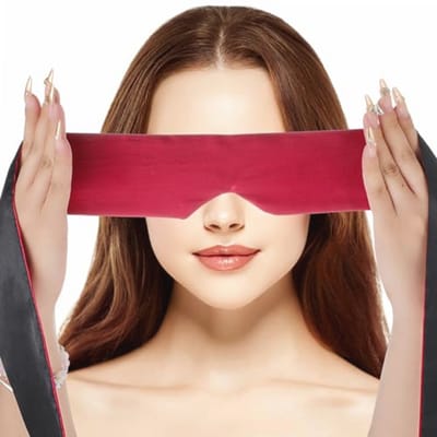 Dailygoods - Dailygoody - Satijnen Oogmasker - Verstelbaar - Comfortabel en zacht - Rood - Verduisterende oogbescherming - Perfect voor nachtrust en meditatie - Ge