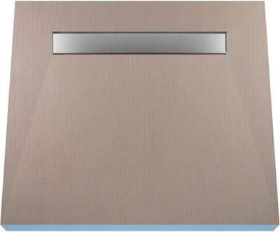 Betegelbare doucheplaat 80 x 120 cm met goot Wiper Showerlay Ponente afvoer horizontale goot hoofdzijde betegelbaar douchebord douchebak gelijkvloers