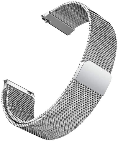Geschikt voor Garmin Venu 4 41mm / Huawei Watch GT 6 41mm / Watch 5 42mm / OnePlus Watch 3 43mm / Xiaomi Watch S4 41mm - Magnetische RVS Bandje Zilver