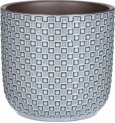 Mica Decorations - Plantenpot/bloempot - Keramiek blauw - D17 x H16 cm