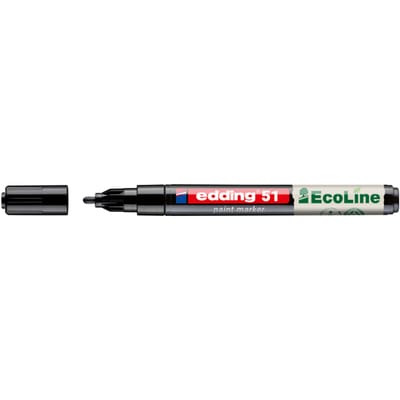 Edding E-51 EcoLine Olie-Marker Zwart 1-2 mm Duurzaam Milieuvriendelijk