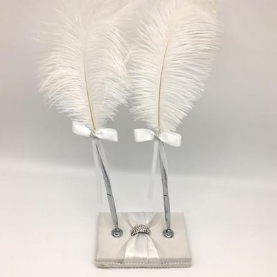 Stylo plume de stylo de signature de mariage avec doubles supports stylo de signature de mariage blanc