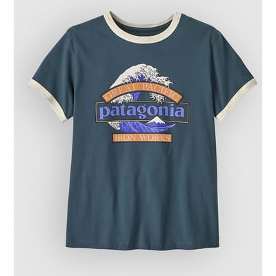 Patagonia Great Waves Ringer T-Shirt blauw