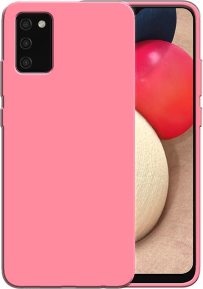 Smartphonica Siliconen hoesje voor Samsung Galaxy A02s case met zachte binnenkant - Roze geschikt voor Samsung Galaxy A02s