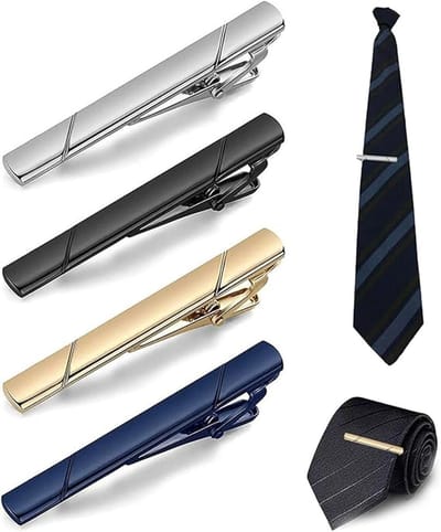 Dasspelden, Stropdasclip voor heren, 4 stuks, roestvrij staal, klassieke stropdasclips, stropdasclipset voor Valentijnsdag, Kerstmis, bruiloft, zaken, bar en dagelijks gebruik, Klassieke zakelijke stropdasclip voor heren, Geschenkdoos