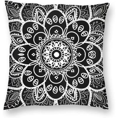 Housse de coussin de luxe Mandala doré Om Décoration d'intérieur Carré Yoga Bouddhisme Aum Méditation Housse de coussin 40x40 Housse de coussin 50x50cm