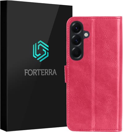 Hoesje Geschikt voor Samsung Galaxy A37 - Luxe Bookcase - Walletcase Hoes - Portemonnee - Cover - Donkerroze