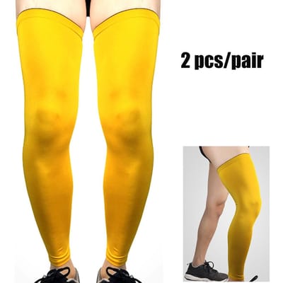 1 Paire Jambières de Compression Allongées Basketball Football Vélo Chaussettes Genou Mollet Jambières Protection Solaire UV pour Hommes et Femmes XXL