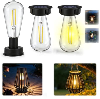 VHV - Solarlamp vervangingsunit - Solar deksel voor lantaarn - Vervangende lampkoppen - Set van 3 - Waterdicht - Met LED - Voor buiten lantaarns - Tuindecoratie - 7 cm - Zwart