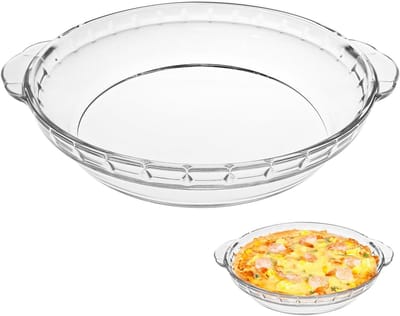 10 Inch Ronde Diepe - Glazen magnetrondeksel - Magnetrondeksels - Glazen Taartschaal met Handgreep - Spatdeksel magnetron - Transparante Bakschaal voor Taarten en Cheesecakes - 28.5x25cm