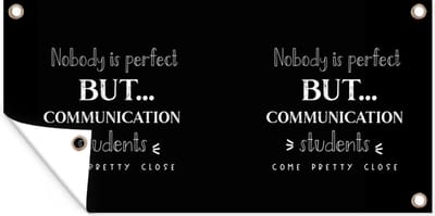 Schuttingposter Quote - Communicatie - Student - 200x100 cm - Tuindoek