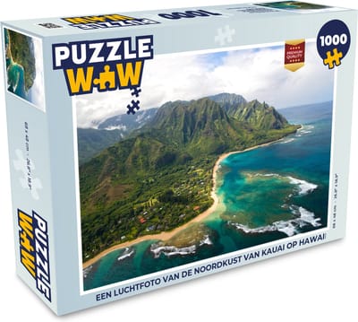 Puzzel Een luchtfoto van de noordkust van Kauai op Hawaii - Legpuzzel - Puzzel 1000 stukjes volwassenen
