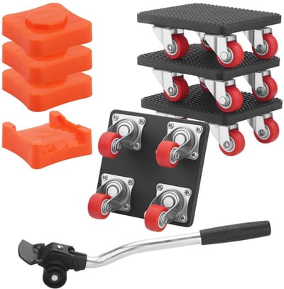 Meubeltransportset met 4 Rollers en Lastenlifter - 360° Draaibare Wielen - 500 kg Draagvermogen
