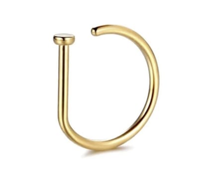 Cabantis® Goudkleurig Fake Chirurgisch Stalen D-Shaped Piercing - Sieraden - 10 mm Diameter & 1 mm Staafdikte
