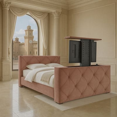 Boxspring Ferrera met voetbord TV-lift 120x200 cm Cognac