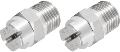 Dailygoods - Platte Ventilator Sproeikop 1/4BSPT 2,8 mm 2 stuks Roestvrij Staal