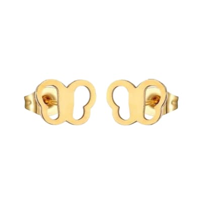 Aramat Jewels | Oorbellen | Vlinder oorstekers goudkleurig 5x7 mm | | | |7mm | Staal | Kinderen, Volwassenen | Verkleurd niet