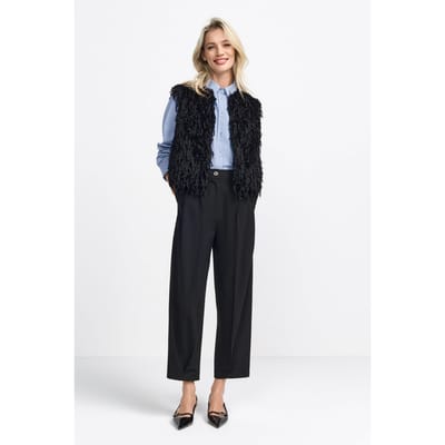 Rich & Royal Barrel Leg Pants Recycled Black Size: 38 | Formal pants Outlet | Dames | Zwart