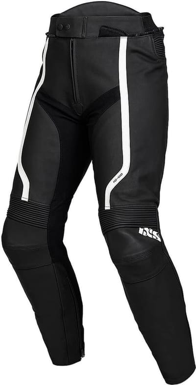 IXS Sport RS-600 1.0 Zwart Wit Leren Motorbroek - Broek
