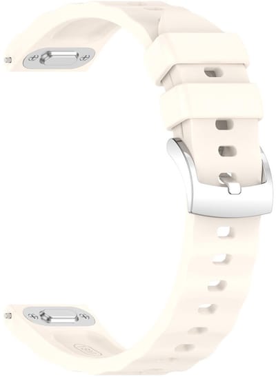 Siliconen bandje - geschikt voor Garmin Venu 2s / 3s / 4 (41mm) / Vivoactive 4s / Forerunner 255s / 265s - Huawei Watch GT 5 Pro - 42mm / GT 6 / GT 5 / GT 4 - 41mm - ribbels - Beige