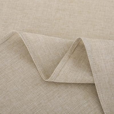 Rond tafelkleed 100 cm diameter - waterafstotend, afwasbaar microvezel linnenlook - beige - voor binnen en buiten, feesten en dagelijks gebruik