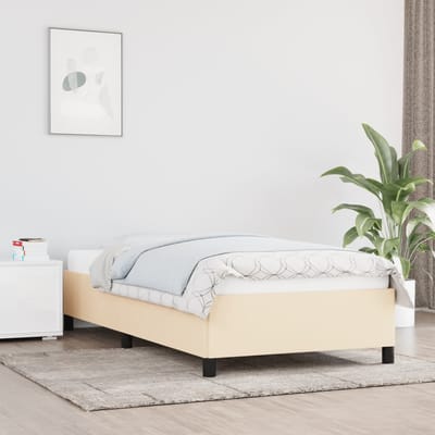 vidaXL - Bedframe - zonder - matras - 80x200 - cm - stof - crèmekleurig