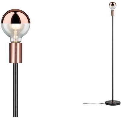 Neordic Staande lamp Nordin E27 max. 20W Zwart, Koper mat Marmer, Metaal