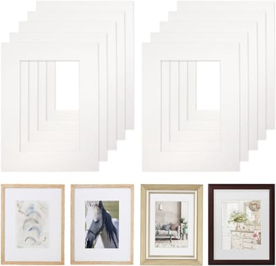 10 Stuks Passe-Partout Karton Wit 15x20cm voor Schilderijen, Foto's en Posters, Perfect voor Inlijsten en Kunstprints