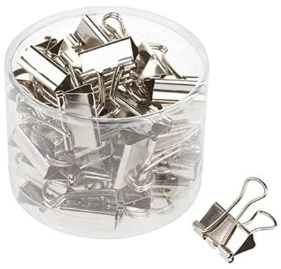 Vouwklemmen 19 mm - 40 stuks metallic voor documentbeheer en knutselen