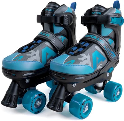 Apollo Champion Verstelbare Quad Skate - verstelbare rolschaatsen voor kinderen, comfortabele, in maat verstelbare LED-rolschaatsen, voor meisjes en jongens, maten 31 - 42