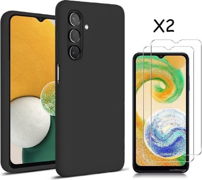 Hoesje Geschikt Voor Samsung Galaxy A04S / A13 5G Hoesje silicone Liquid Nano soft back cover Met 2x Screenprotector – Zwart