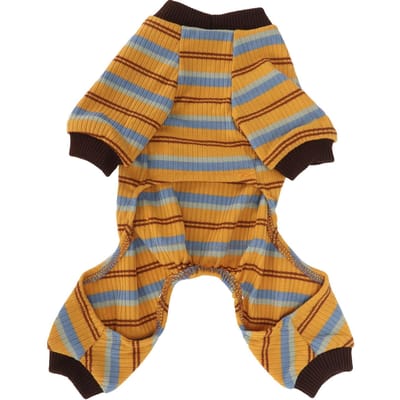 Pyjama Rayé pour Chien Doux Extensible Chaud Combinaison 4 Pattes pour Chiot avec Poche pour le Printemps Maison S