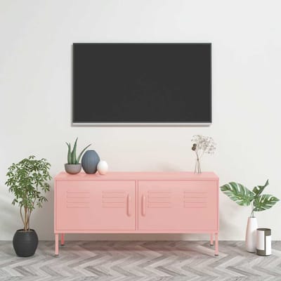 vidaXL - Tv-meubel - 105x35x50 - cm - staal - roze