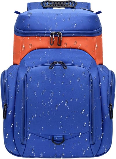 Sportbal tas - Rugzak ballen - Sportuitrusting vervoeren - Scheurbestendig Oxford - 46 cm hoog - Blauw oranje