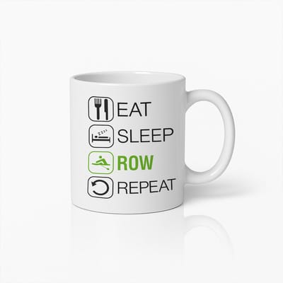 Eten Slapen Roeien Herhalen Mok 330 ml – Perfect Cadeau voor Roei-Liefhebbers en Atleten