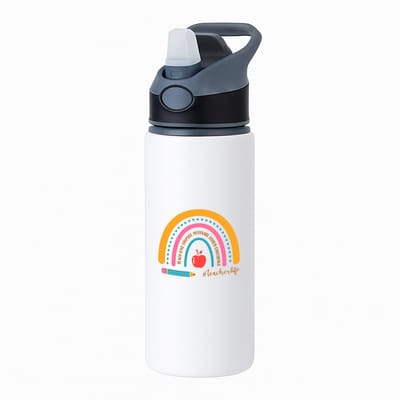 Hacebo® - Docent cadeau - waterfles met rietje zwart - Meester en juffen cadeau - de beste leraar/lerares - verjaardagscadeau - verjaardag - cadeau - afscheidscadeau - geschenk - leuke cadeau - kado - gift - water fles - 650ML