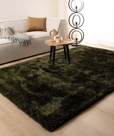 Shaggy vloerkleed - Meadow olijfgroen 80x150
