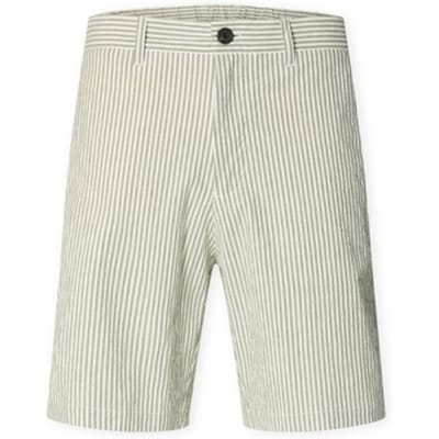 Korte Broek Selected Noos Regular-Karl Shorts - Deep Lichen Green/Egret