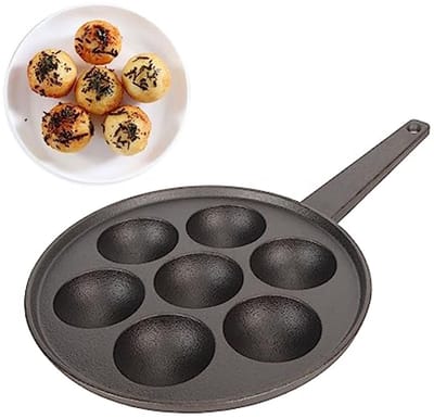 Gietijzeren Takoyaki Pan met 7 Gaten – Perfect voor Gemakkelijk en Snel Takoyaki Koken